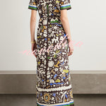 Bohemian Style Leopard Print Linen Shirt Dress
