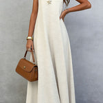Solid Color Sleeveless Loose Casual Vacation Style Maxi Dress