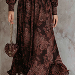 Lauren | High-Waist Paisley Maxi Dress with Zip