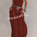 Bohemian Halter Neck Wide-Leg Jumpsuit