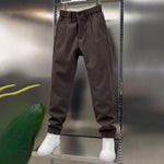 Slightly Tapered Loose Drape Elastic Waist Trousers