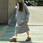 Casual Fleece Hooded Sweater Dress