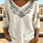 Willow™ | Botanical V-Neck Blouse