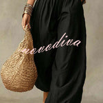 Olive Gypsy  pleated crop top and high-waisted wide-leg pants set