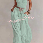 Bohemian Halter Neck Wide-Leg Jumpsuit