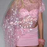 Solid Color Sleeveless Off-shoulder Tube Top and Fitted Stretch Mini Skirt Holiday Set