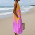 Lucy | Sunset Stripe Midi Dress