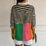 Sanne | Contrasting striped urban blouse