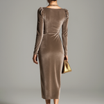 Elegant Velvet Midi Dress
