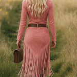 Valencia | Suede dress with fringes