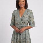 Evadne | Embroidered V Neck Maxi Dress