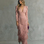 Emma Martin | Flowy V-Neck Long Sleeve Dress For Women