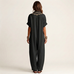 Amariana | Botanical Embroidered V-Neck Linen Maxi Dress