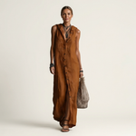 Mirabell | Sleeveless Hooded Button-Down Linen Maxi Dress