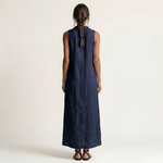 Mirabell | Sleeveless Hooded Button-Down Linen Maxi Dress