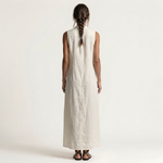 Mirabell | Sleeveless Hooded Button-Down Linen Maxi Dress