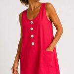 MABEL | Sleeveless Button-Front Mini Dress with Side Pockets
