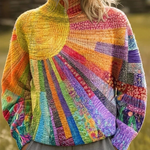 ROSALIND | RETRO SUNBURST PRINT TURTLENECK