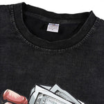 KZZ Hip-hop style acid-washed distressed short-sleeve T-shirt