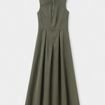 Blanca Pleated Wide Leg Jumpsuit with Round Neck