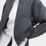 Amandine Short Baseball Jacket with 3D Embroidery and Ribbed Details