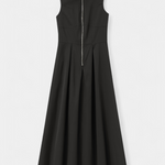 Blanca Pleated Wide Leg Jumpsuit with Round Neck
