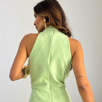 Valentina | Halter Jumpsuit with Tie Front and Wide-leg Palazzo Cut