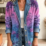 Golda™ | Purple Floral Denim Jacket