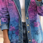 Golda™ | Purple Floral Denim Jacket
