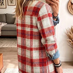Verna™ | Red Plaid Denim Jacket