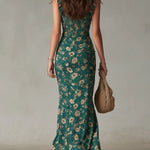 Zara™ | Bohemian Floral Maxi Dress with Ruched Side Slit