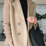 Lapel Button-Down Knit Sleeve Casual Jacket