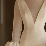 【24-hour shipping out】Elegant Classic Splicing Mesh Puff Sleeve Midi Dress