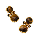 Retro Light Luxury High-end Natural Tiger Eye Stone Earrings
