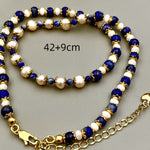 Vintage Natural Lapis Lazuli Pearl Fashion Necklace