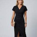 Elise Calloway | Wrap Midi Dress Navy For Women