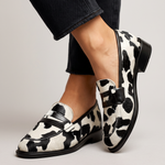 Nives Moccasin™ | Cow Print with Penny Loafer