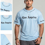 KZZ  Men's Crew-Neck T-Shirt with Letter Print