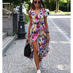 Talia™ | Elegant floral dress with V-neck