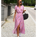 Talia™ | Elegant floral dress with V-neck