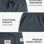 KZZ Men's Casual Solid-Color Cargo Shorts