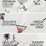 KZZ Men's Tropical Print Short Sleeve Shirt