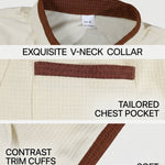 KZZ Men's Casual Athletic Color-Block Waffle-Knit Set