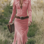 Valencia | Suede dress with fringes