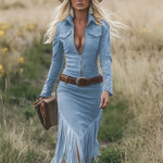 Valencia | Suede dress with fringes