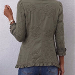 Kamberly™ | Boho-Chic Floral Ruffled Trim Jacket