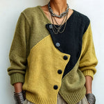 Bérénice – Knit Cardigan with Diagonal Button Panel