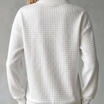 Brynmore™ | Solid Color Stand Collar Long Sleeve Casual Loose Waffle Knit Pullover