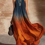 Paula | Long Halter/V Gradient Dress