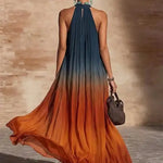 Paula | Long Halter/V Gradient Dress